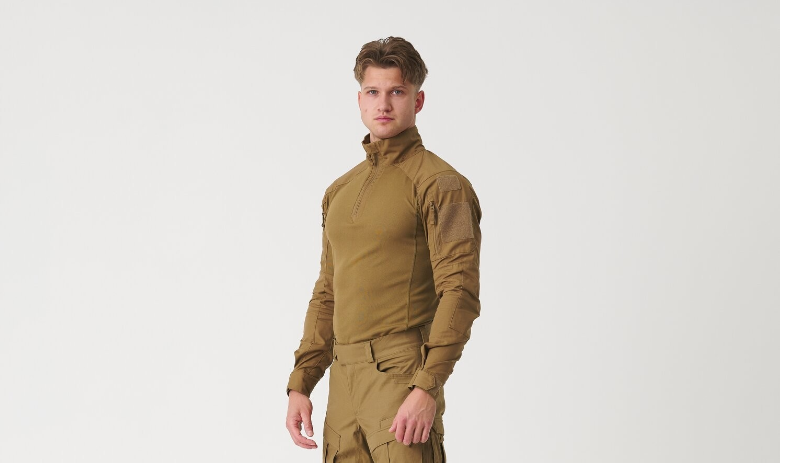 HELIKON MAGLIA MILITARE TATTICA MCDU COMBAT SHIRT NYCO RIPSTOP - RAL 7013 / OLIVE GREEN