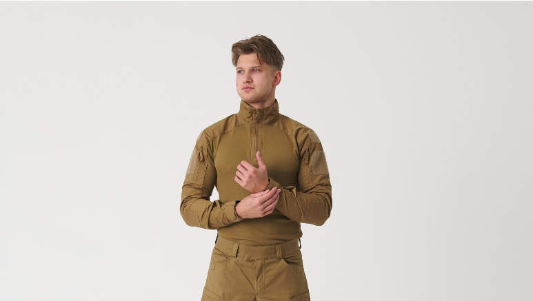 HELIKON MAGLIA MILITARE TATTICA MCDU COMBAT SHIRT NYCO RIPSTOP - RAL 7013 / OLIVE GREEN
