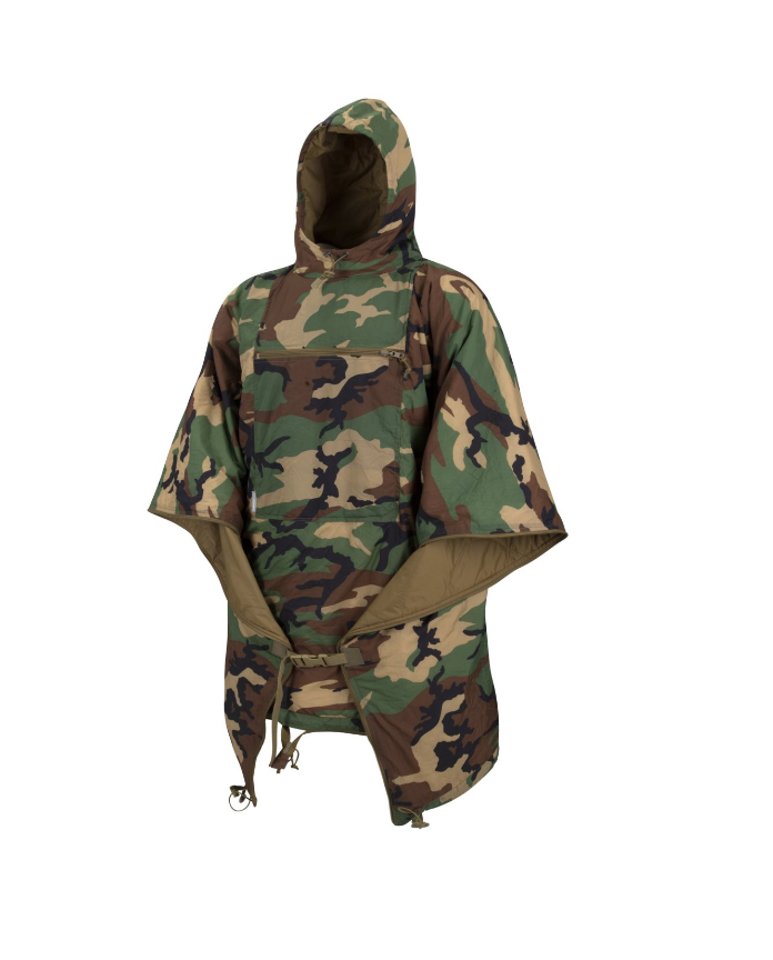 HELIKON GIACCA IMPERMIABILE / SACCO A PELO EMERGENZA SWAGMAN ROLL PONCHO - US WOODLAND