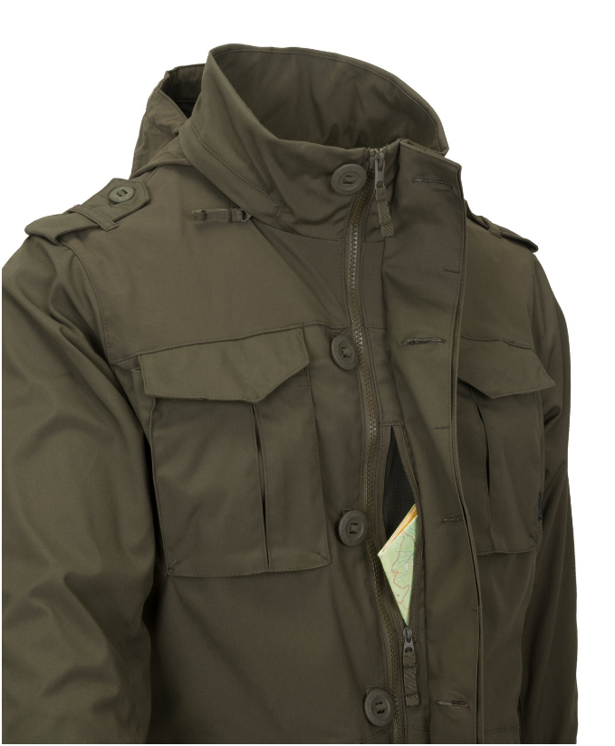 HELIKON GIACCA ANTI VENTO TIPO MILITARE USA M65 COVERT M-65 JACKET - VERDE TAIGA GREEN