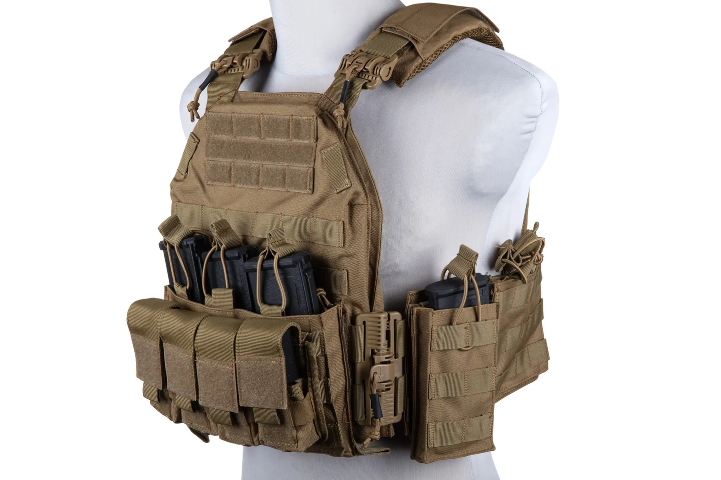 GFC Tattico completo modello QRB fast PLATE CARRIER militare in cordura - COYOTE CB TAN