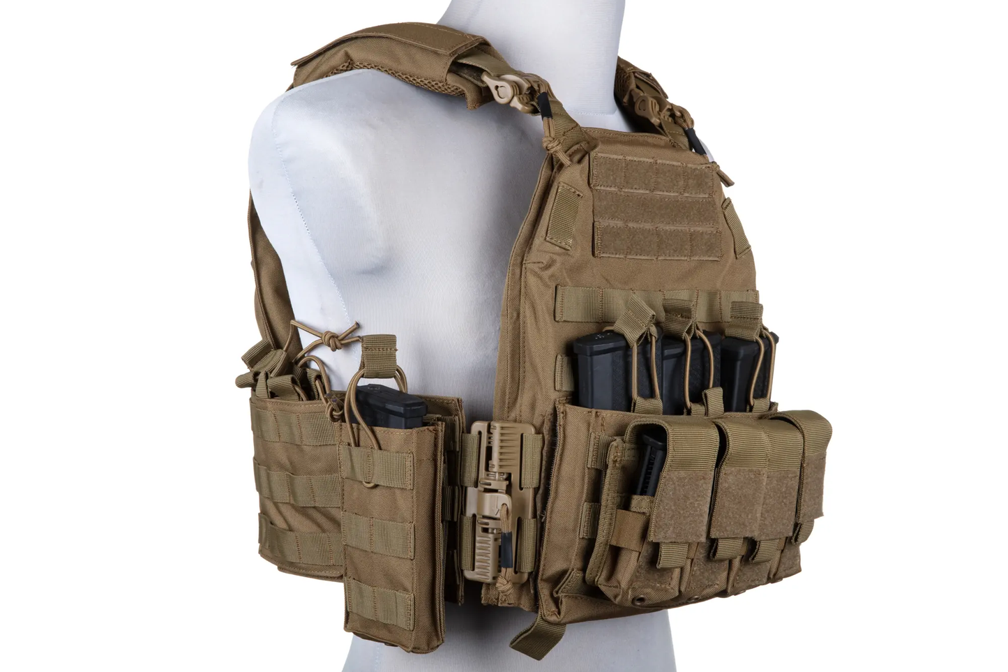 GFC Tattico completo modello QRB fast PLATE CARRIER militare in cordura - COYOTE CB TAN