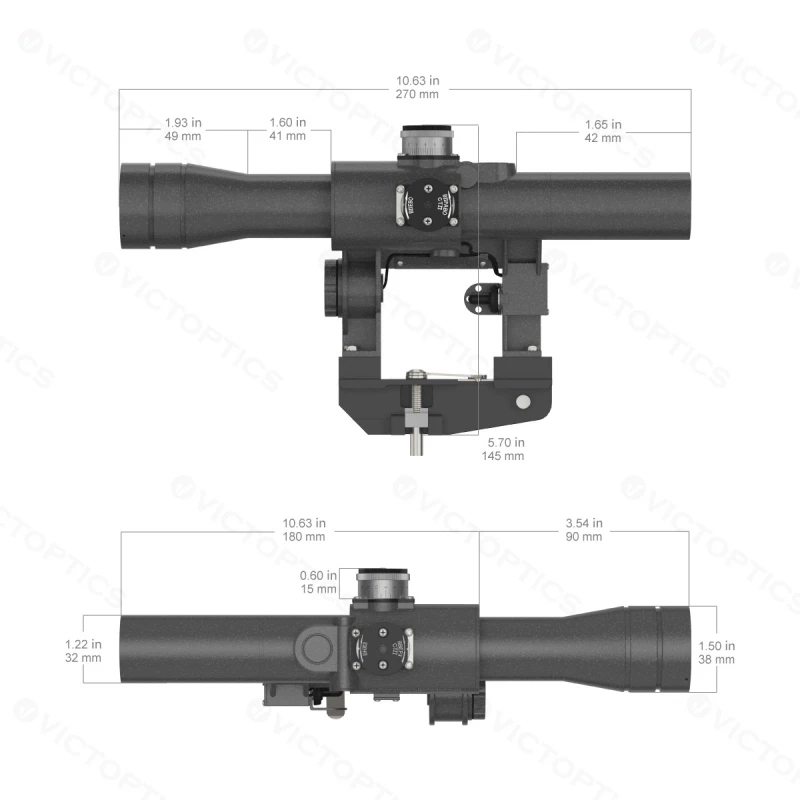 VECTOR OPTICS OTTICA PROFESSIONALE VictOptics RUSSA dragunov PSO SVD Scope 4x24 FFP