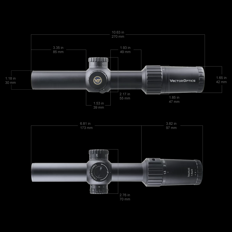 VECTOR OPTICS OTTICA PROFESSIONALE TAURUS 1-6x24 SFP - LPVO NERA