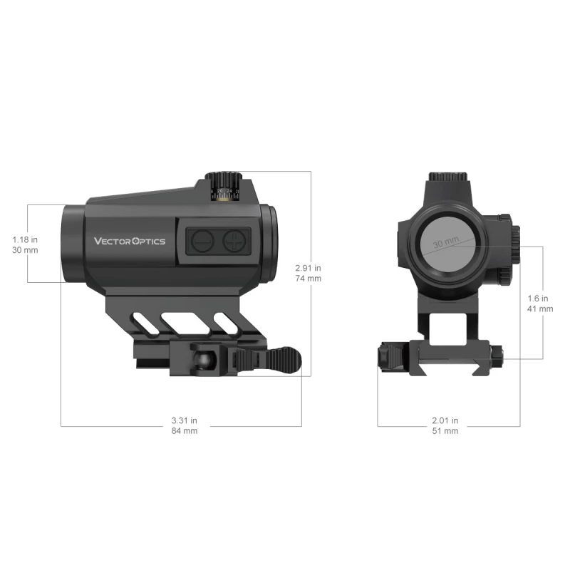 VECTOR OPTICS PUNTO ROSSO RED DOT MAVERICK-II PLUS Double Reticle NERO