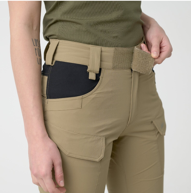 HELIKON TEX PANTALONI DONNA TREKKING OTP (OUTDOOR TACTICAL PANTS)VERSASTRETCH - KHAKI / BLACK