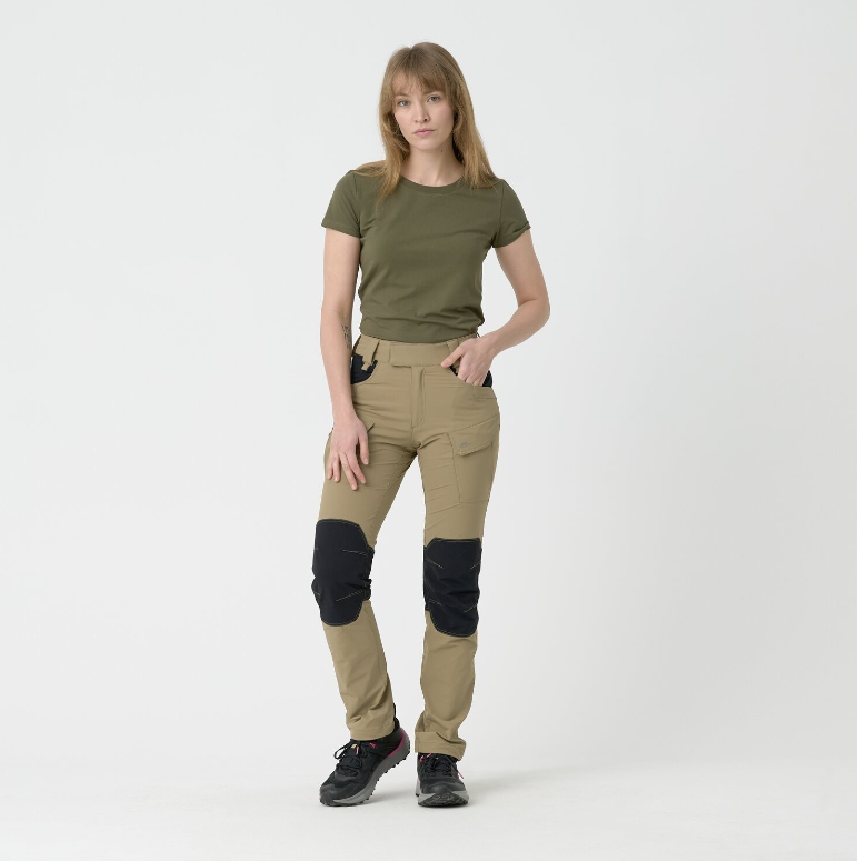 HELIKON TEX PANTALONI DONNA TREKKING OTP (OUTDOOR TACTICAL PANTS)VERSASTRETCH - KHAKI / BLACK